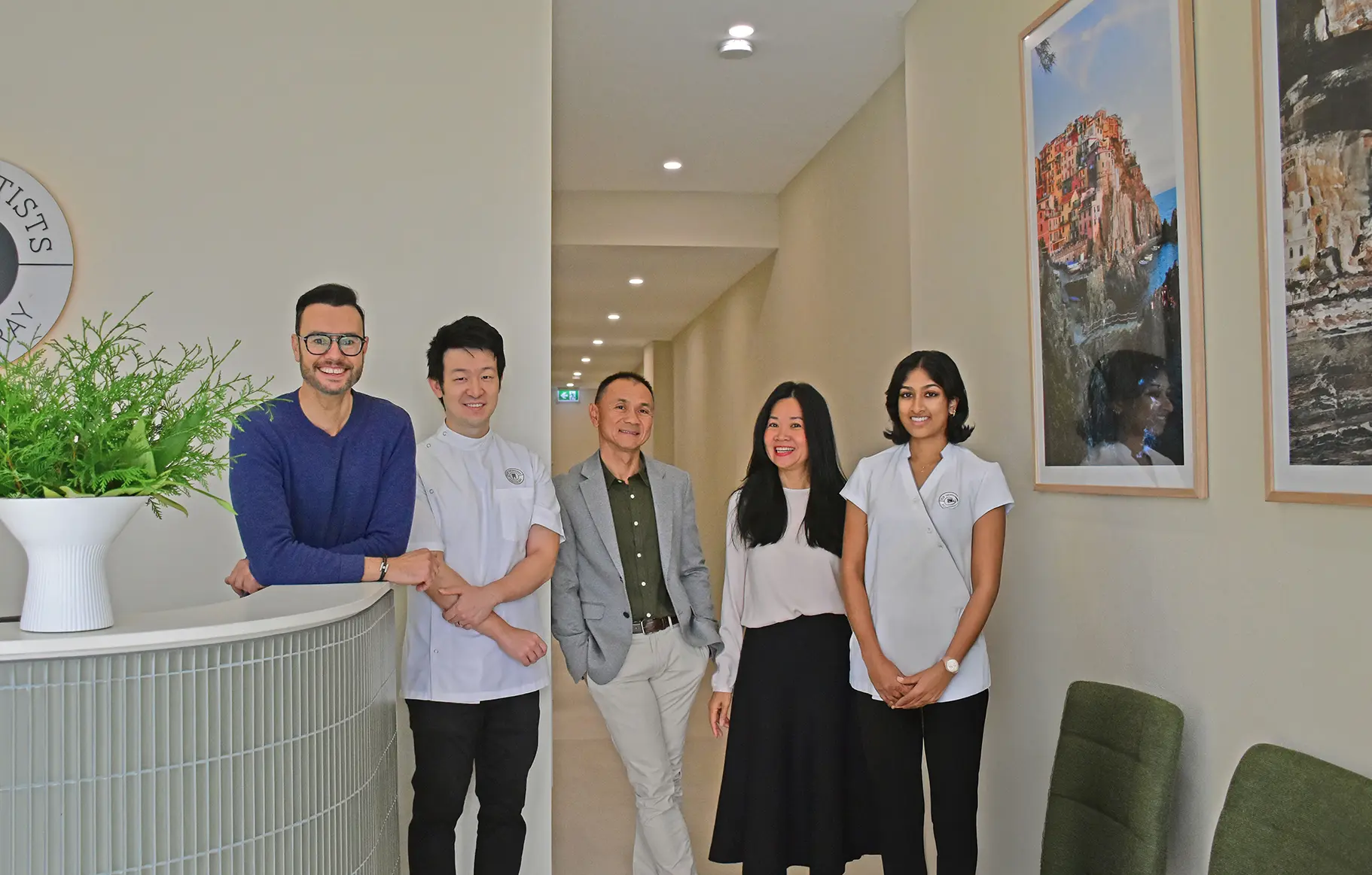 Friendly dental team at Top Dentists Footscray, ready to assist patients.